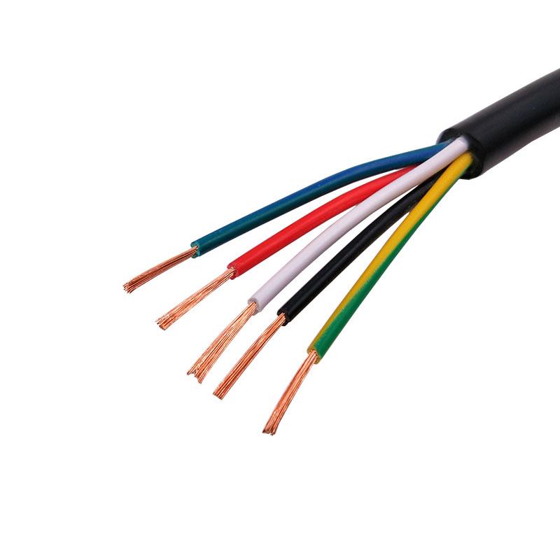 Pure Copper 5-Core RVV Signal & Control Cable (0.3-1.5mm²)