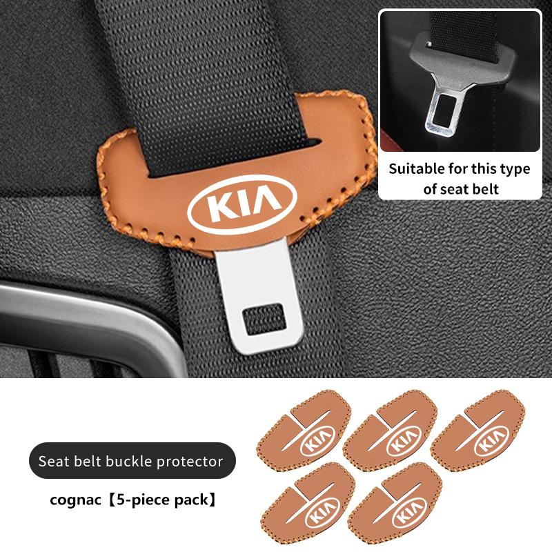 Leather Car Seatbelt Buckle Cover Auto Interior Accessories For KIA K5 K2 Rio Optima Sportage Venga Sorento Stonic Forte Jlsz20