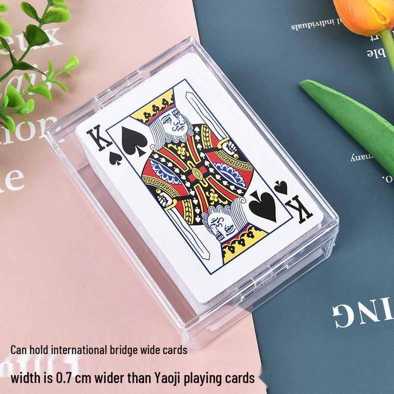 Transparent Metal Lock Box for Two Decks of Playing Cards, 98x72x46