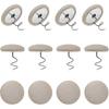 Mini Skater Small Upholstery P Linen Fabric Covered Button Twist P Classy Bed Skirt P for Slipcovers Headliners Fixed, Pack of 12 (Beige)