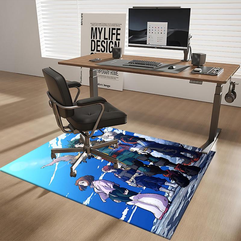 1pc My Hero Academia Midoriya Izuku Chair Mat - Anime Cartoon Design Office Desk Pad, Non-Slip Carpet for Home Decor, Suitable for All Seasons.T001