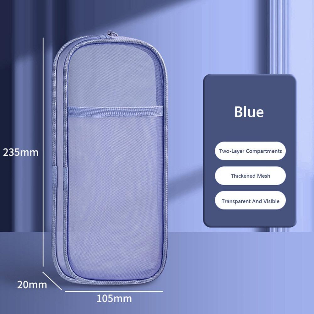 Mesh Pen Bag Transparent Pencil Case Multifunctional Stationery Bag  School  Office