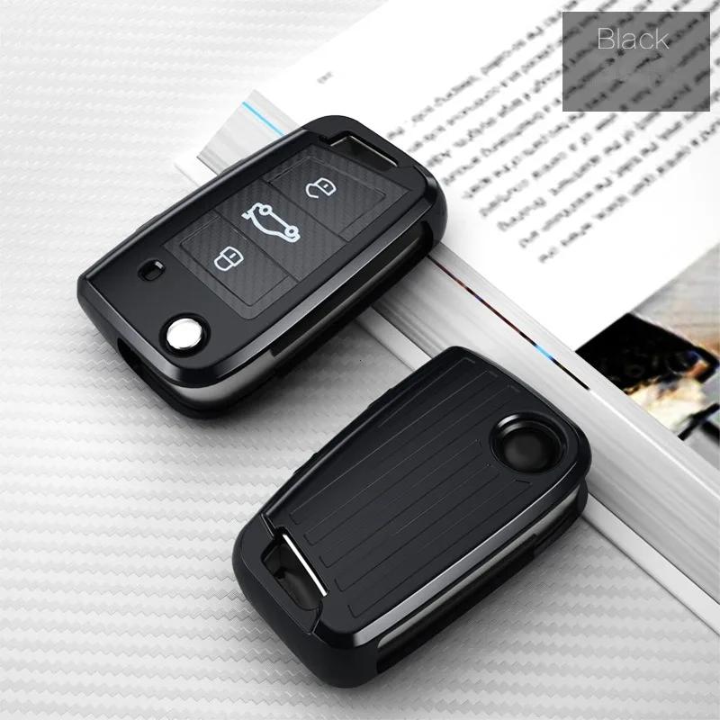 Bilnøkkelveske Deksel Skall Veske For Volkswagen VW Polo Golf 7 MK7 Tiguan Passat for Skoda Octavia Kodiaq Karoq for Seat Ateca Leon