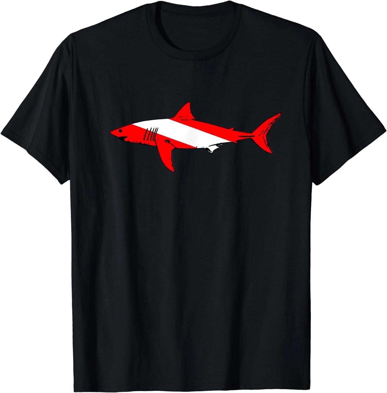 Dive Shark Diver Down Flag Scuba Diving Graphic T-Shirt M
