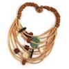 Collana statement con catene&perline esagerate per donna/ragazza, gioiello trendy per matrimonio/festa