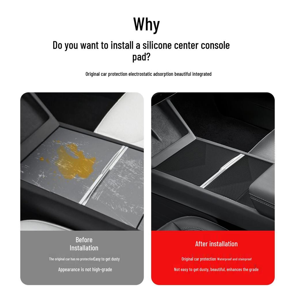 Tesla Model 3/Y Central Control Protective Silicone Pad & Interior Modification Accessory