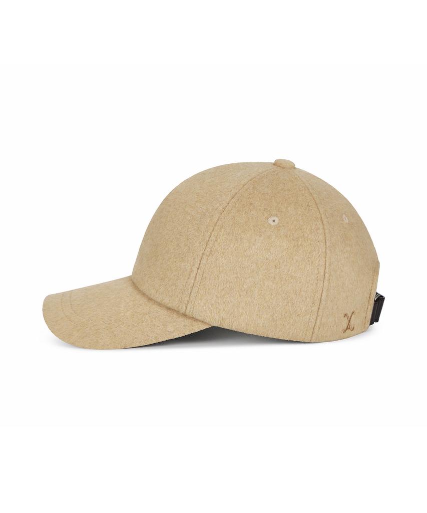 Bajal Va Curved Logo Wool 5-Panel Ball Cap Beige