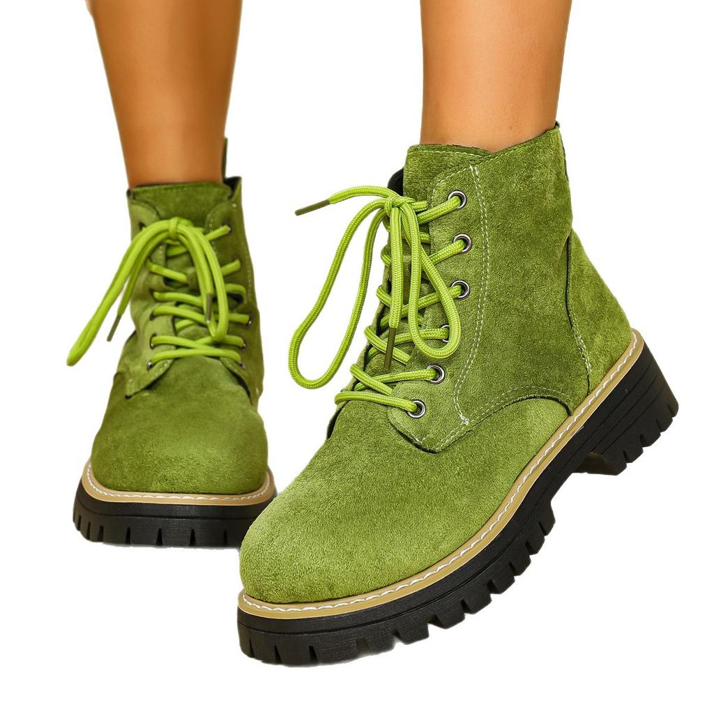 Plus Size Shoes for Women 36-43 Autumn Winter Round Toe Lace Up Platform Wedges Comfortable Non-slip Ankle Boots 36-43 Footwear