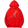 Funny Skeleton Head Pumpkin Playing Golf Humor Print Pullover Trendy Autumn Winter Long Sleeve with Pocket Women Harajuku Hoodie