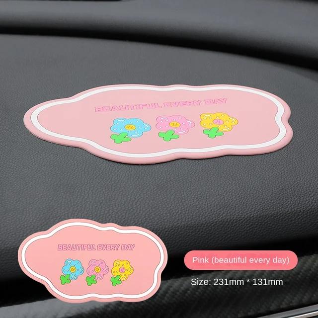Car cute anti-slip mat car mobile phone center console high temperature storage mat creative decoration attached to the car acce