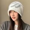 Outdoor versatile hat women's autumn and winter warm knitted hat lazy style retro headgear show face small cold hat