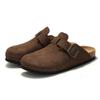 Autumn Winter New Unisex Cork Slippers - Toe-Covered Design for Men & Women, Frosted Finish Beach Sandals Suitable for Outdoor Wear KWN