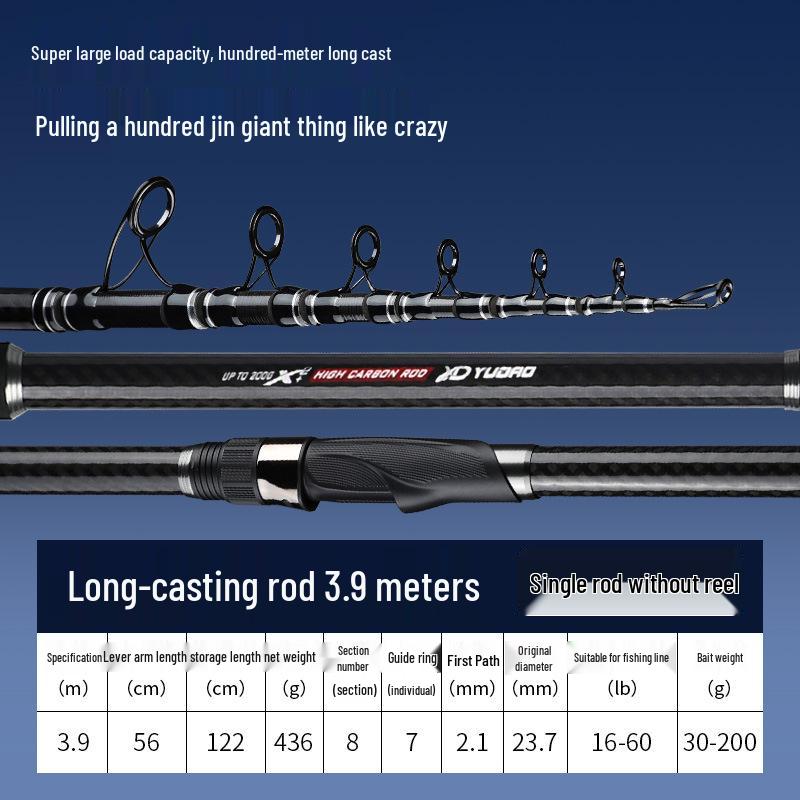 Linhu Sea Rod: New Super Hard Carbon Fiber Upgrade for Long-Distance Casting, Ideal for Sea and Rock Fishing.