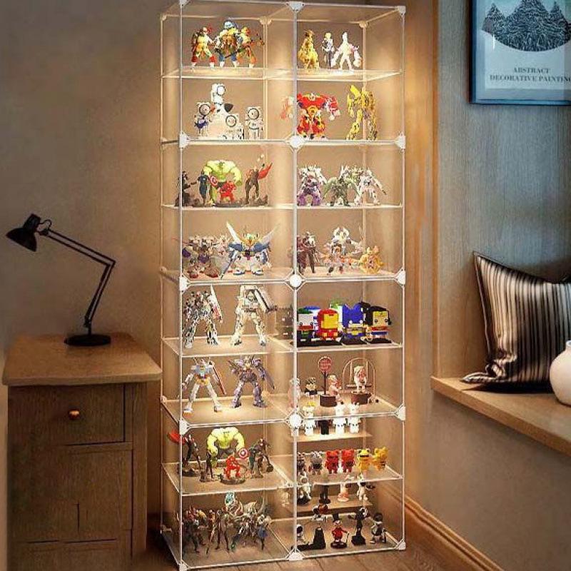 Transparent Lego Brick Display Cabinet: Dustproof Acrylic Storage for Figurines