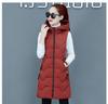 Frauen Herbst Winter Midi Mit Kapuze Ärmellose Weste Mantel Outwear Mantel Übergroße Puffer Jacke Baumwolle Gefütterte Parkas Weste 7 Farbe