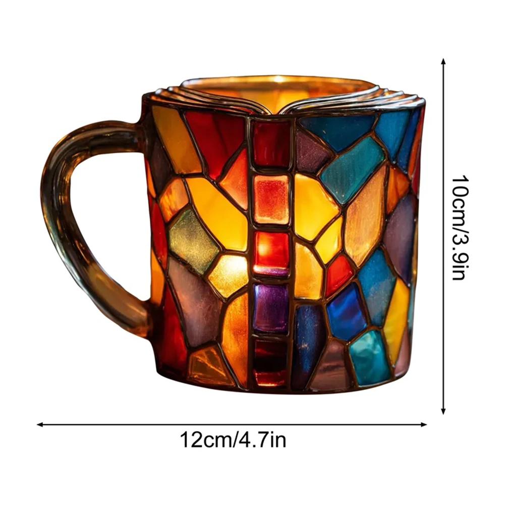 

Painted Book Mug Unique 3D Painted Books Coffee Mug Novelty Colored Glass Books Coffee Mug for Literature Lovers Collection Gift