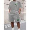 Youth Men's Fashionable Casual Sports Two-Piece Set Print Summer Short-Sleeved T-Shirt And Shorts Ensemble