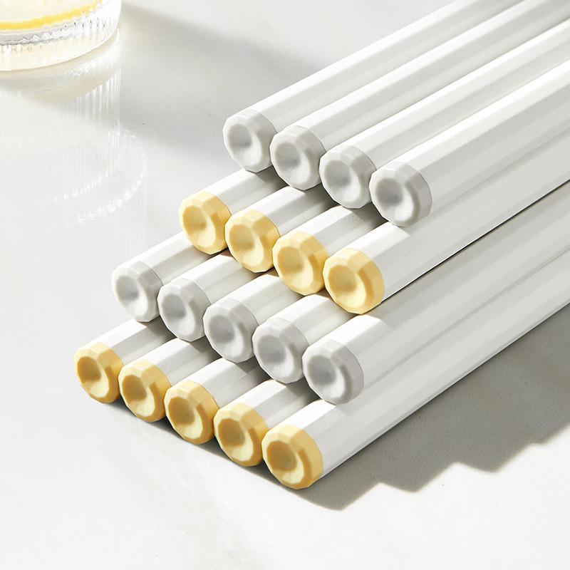 5 Pairs Alloy Chopsticks Food Grade Material High Temperature Resistant Healthy Anti Slip Mold Resistant Household Tableware