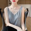 New Summer V-neck Knit Camisole with Double Shoulder Straps - Lightweight Women's Innerwear.