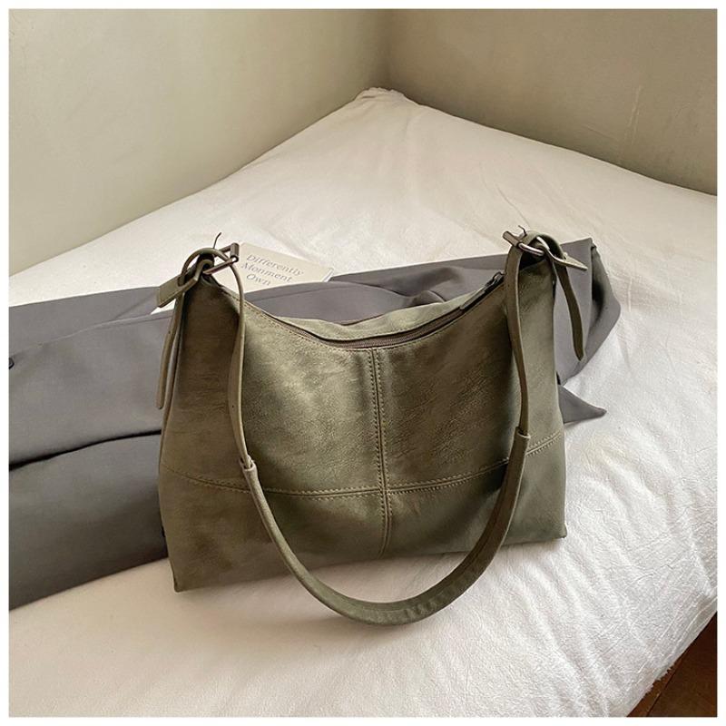 Niche suede tote bag women s winter high-value shoulder women s bag lazy and relaxed big bag зелёный