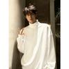 Men's Autumn/Winter Heavyweight Velvet Hoodie with Half-High Collar, Solid Color, American Style, Versatile and Casual.