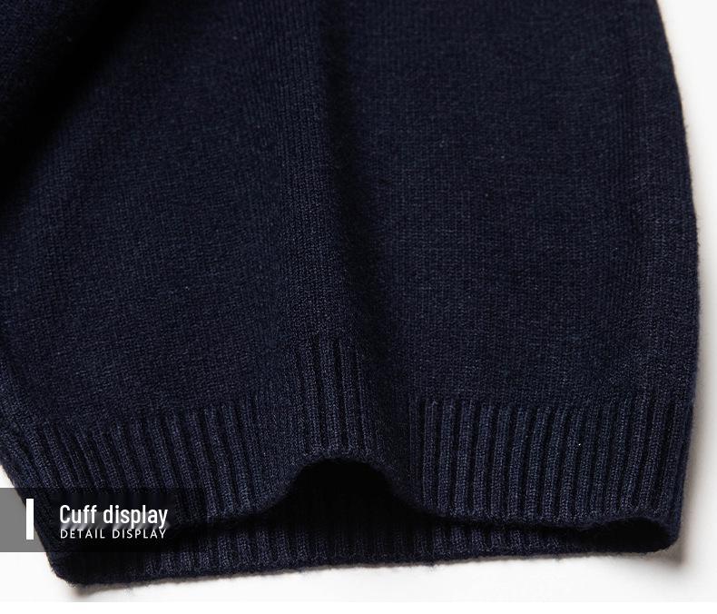 Men's Slim Fit Half-High Neck Wool Blend Knit Shirt - Short Sleeve, Fashionable, Versatile, Business Casual.