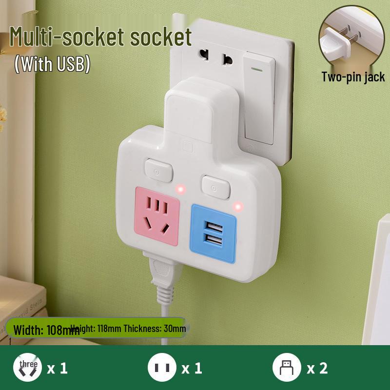 Pure Copper Multi-Function USB Power Strip with Wireless Plug Board