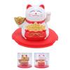 Feng Shui Lucky Cat Solar Powered Waving Maneki Neko Decoration Lucky Cat Statue for Home Shop Car Interior Fortune Cat Ornament