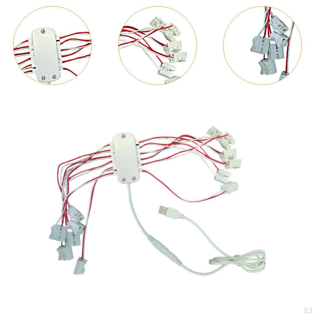 5V USB Power Supply Wiring 12 Ports Output for Model Buildings Train Miniature