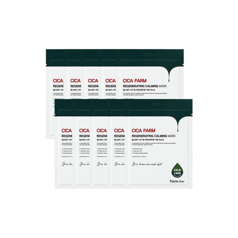 Farmstay Cica Palm Regenerating Calming Mask Pack (10 Sheets)