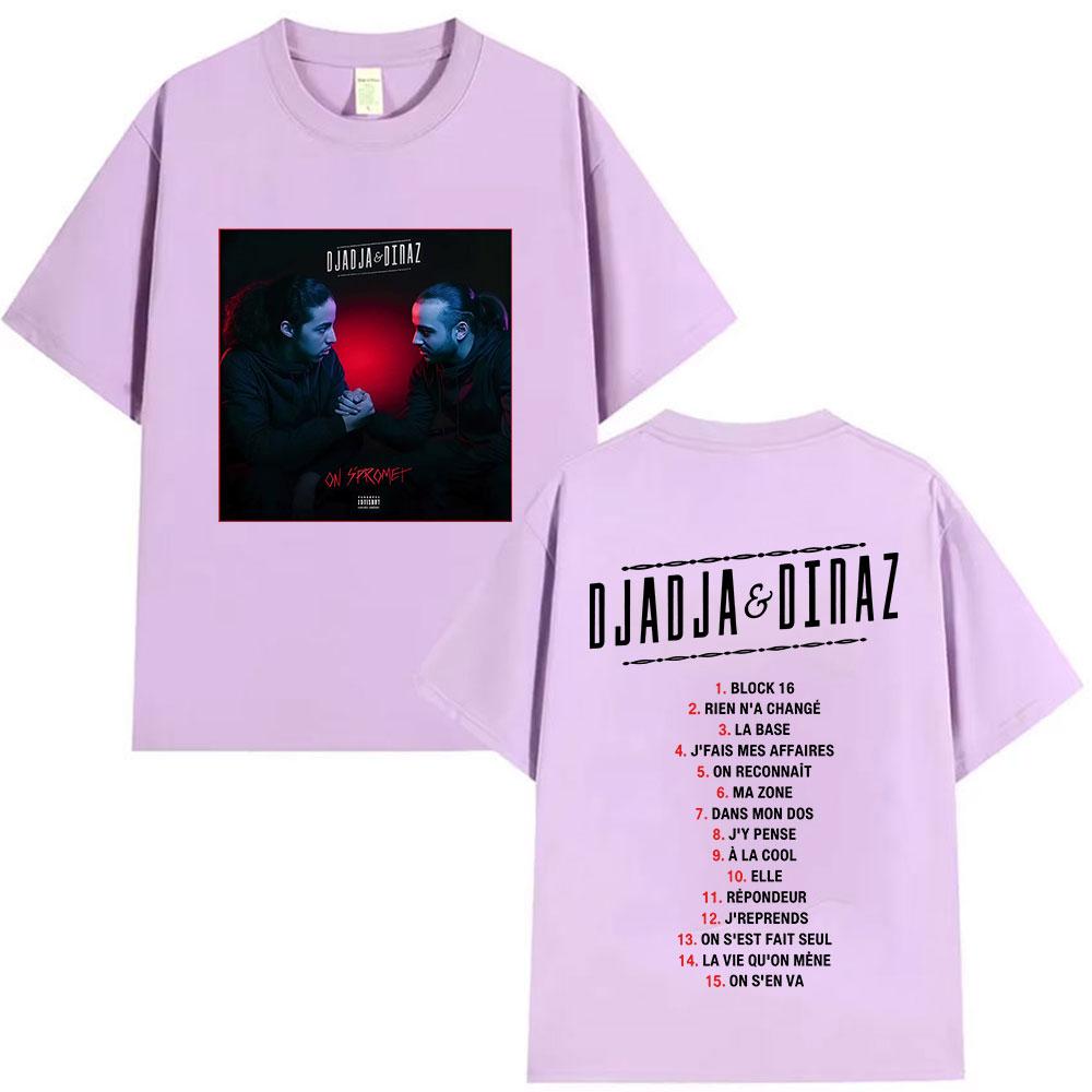 Rapper Djadja Dinaz Album 2025 Graphic T Shirts Unisexs Vintage Style Gothic Clothing TShirt Hip Hop Short Sleeve Cotton Tshirt