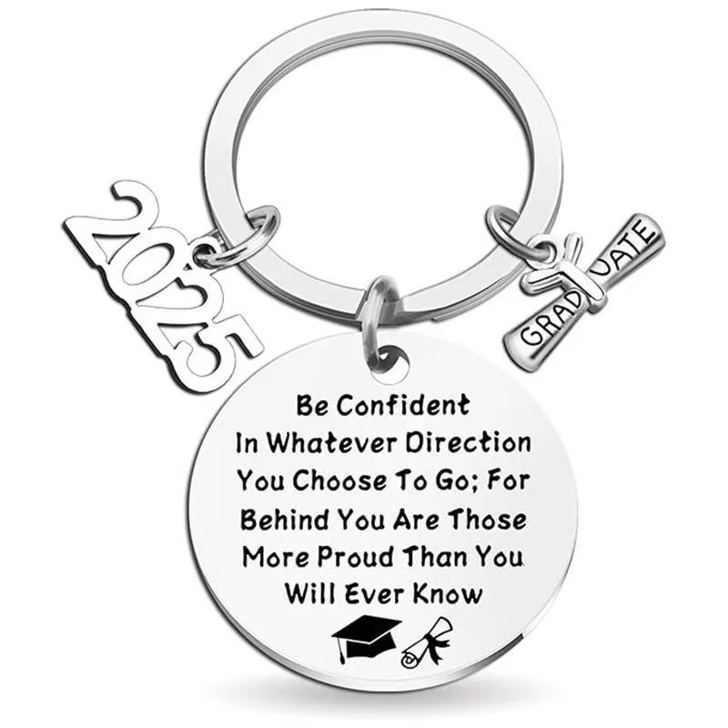 Stainless Steel Keychain for 2025 Graduation - University & High School Senior Gift In European and American Style