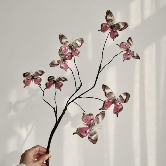 Butterfly Flower Branches Decor Handcrafted Silk Flower Arrangement