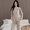 Pajamas Women'S Autumn And Winter Fleece Thickened Coral Fleece Can Be Worn Outside Island Fleece Loungewear Thin Fleece Set