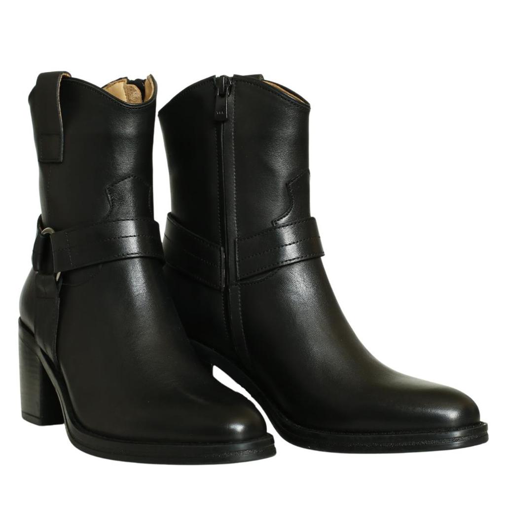 Damen Stiefel aus echtem Leder mit hohem Absatz