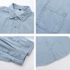Minimalist Solid Color Jakas Men's Long-sleeved Shirt Autumn Denim Lapel Loose Men's Casual Jacket Coat Men's Breathable Work Casual Jacket