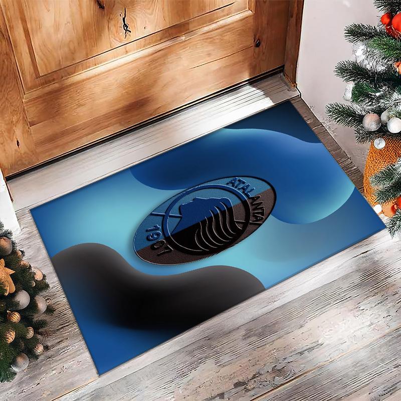 Tappeto Morbido per Pavimento Antiscivolo con Motivo Calcio Atalanta FC Tappeto per Interni Tappetino Decorazione Sportiva per Camera da Letto