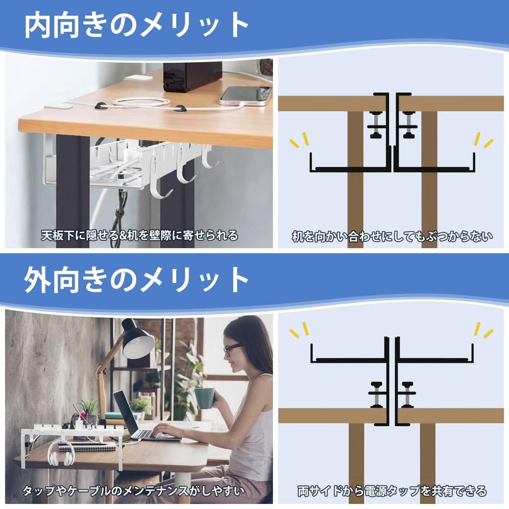 IMILLET Cable Tray [Extendable Width 28.5-55cm] 20kg Weight Capacity, Cable Concealment, Cable Tray, Under-Desk Cable Management, No Drilling