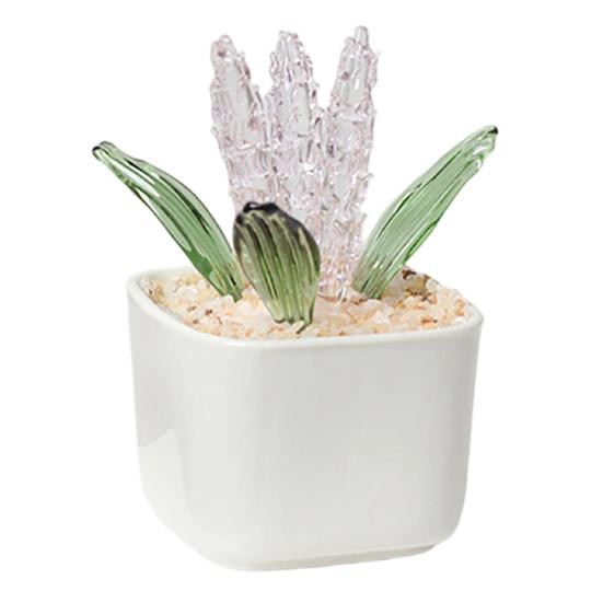 Artificial Potted Plant Handmade Colored Glaze Lavender Potted Plant