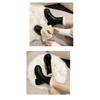 Thickened long tube boots for autumn and winter, new European and American style fashion, with velvet back zipper and frayed mouth, boots for women