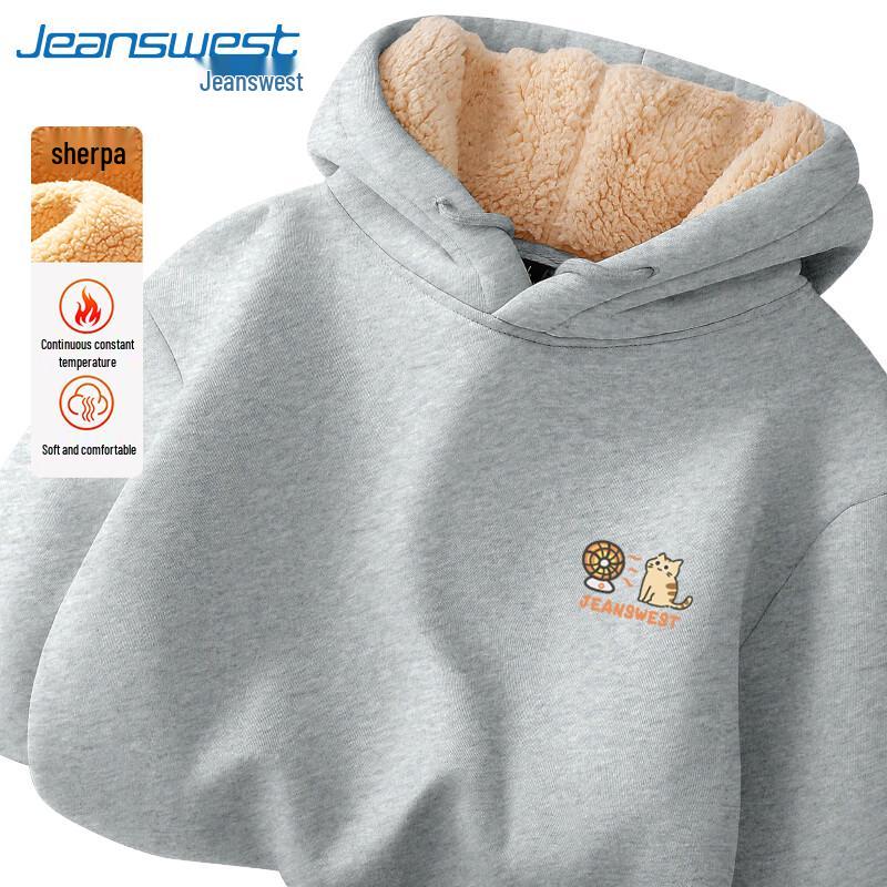 Jeanswest Unisex Warming Cat Graphic Fleece Hoodie