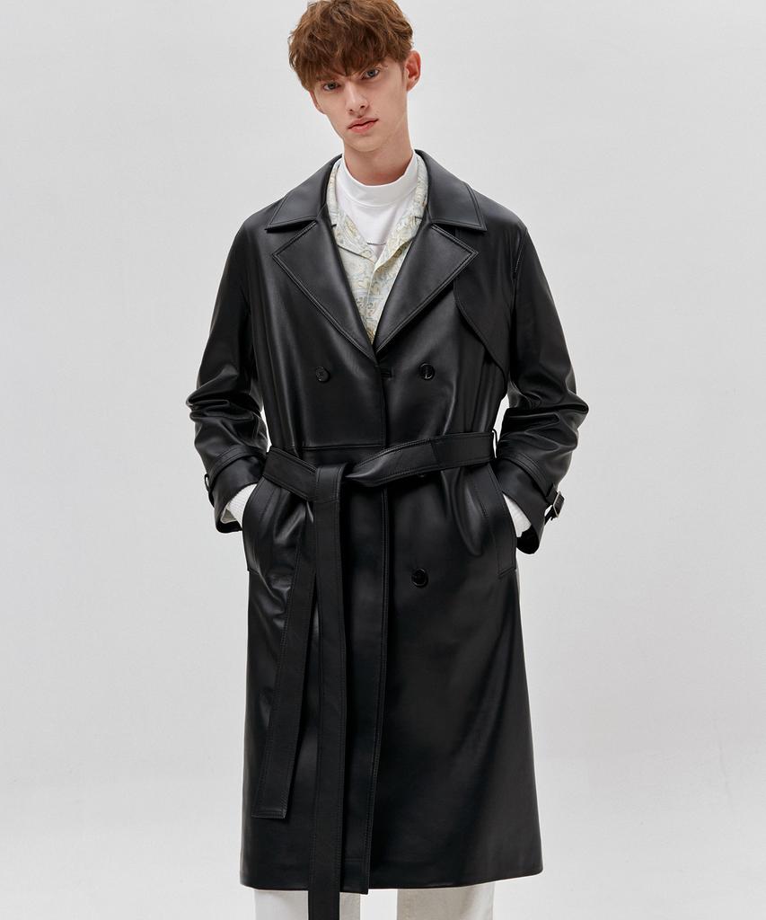 Doffjason Lambskin Trench Coat