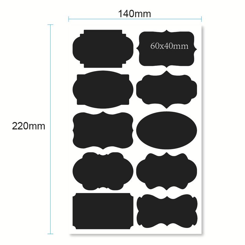 Waterproof Erasable Blackboard Sticker  Kitchen Spice Label Stickers Home Jars Bottles Tags Blackboard Labels With Marker Pen