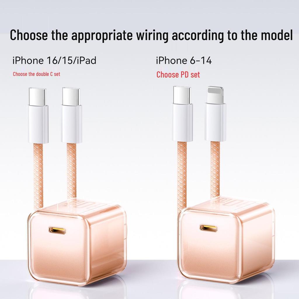 Compatible Gallium Nitride Charger for iPhone 12–15 Pro Max, 16, and 14 Plus PD Fast Charging
