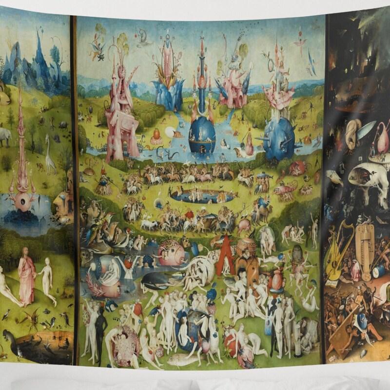 The Garden of Earthly Delights tapestry of the Renaissance 75x100 чёрный