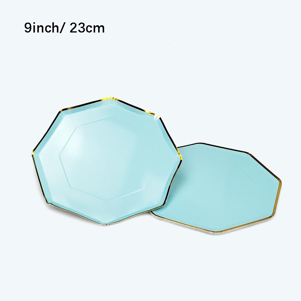 Blue Gold Disposable Tableware Set Paper Plate Cup for Birthday Wedding Decor Supplies Baby Shower Gender Reveal Party Tableware