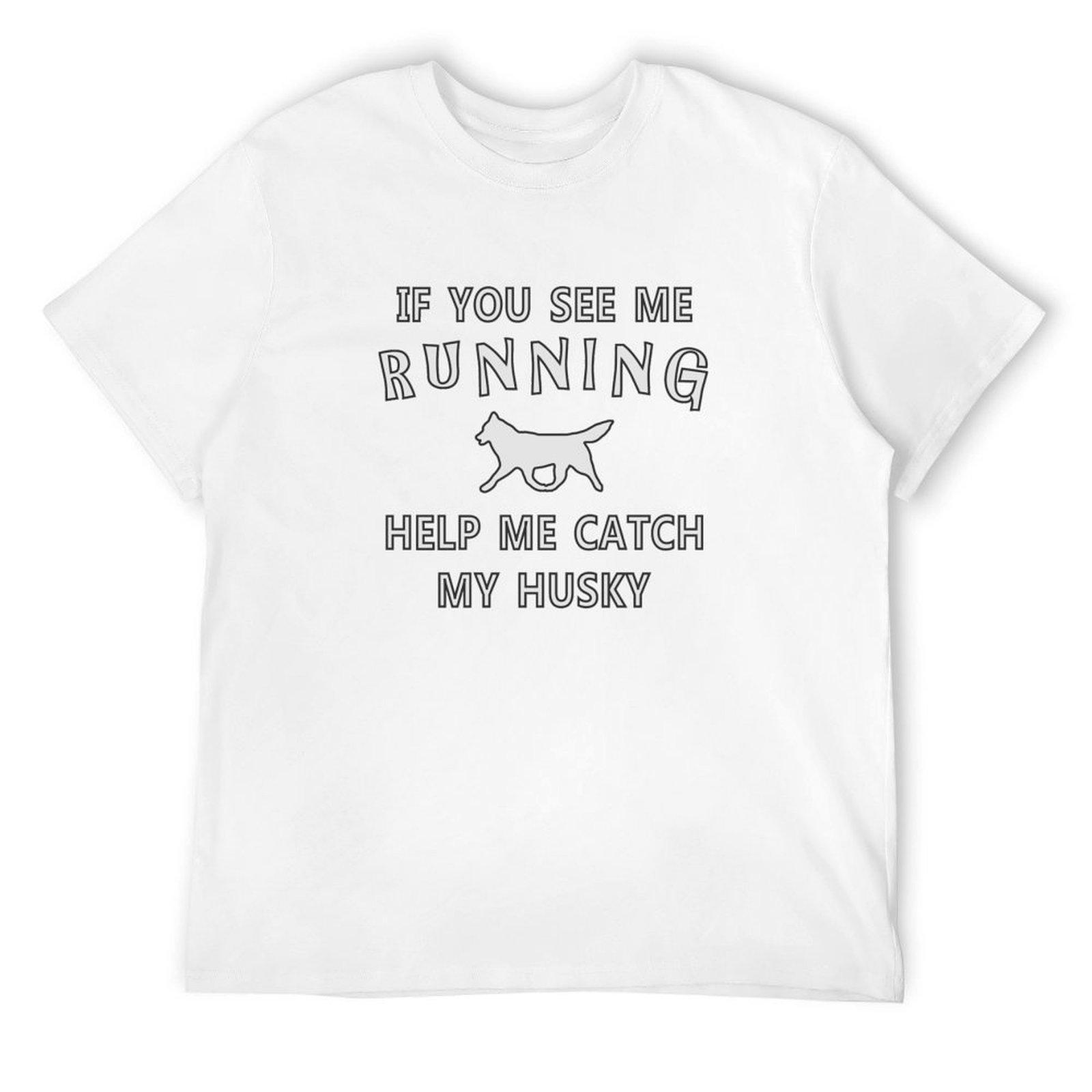 Siberian Husky Running T-Shirt sports fans cute clothes blue archive mens t shirts S
