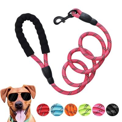 Kraftig nylon hundkoppel husdjurskoppel med bekvämt vadderat handtag reflekterande för små medelstora hundar koppel Dragdrag Labrador