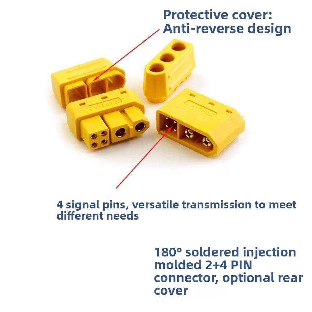 Plastic 2+4 XT60 Connector Gold Plated XT60(2+4)-F New XT60(2+4)-M  for RC Vehicles