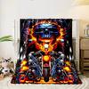 Skull Ghost Rider Motorcycle Blanket bedroom Blanket for Livingroom Couch lunch break Soft throw for Friend's festival Gift